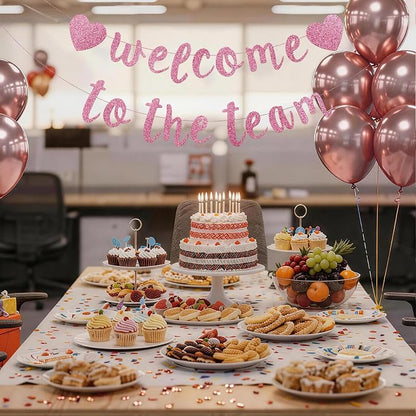 Welcome to the Team Banner Pre-Strung No DIY, Glitter New Employee Welcome - Image 4