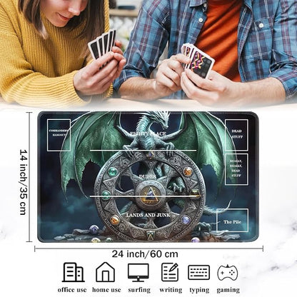 for TCG Playmat with Zones, Non-Slip Rubber Bottom Trading Card Game Mat with - Image 2