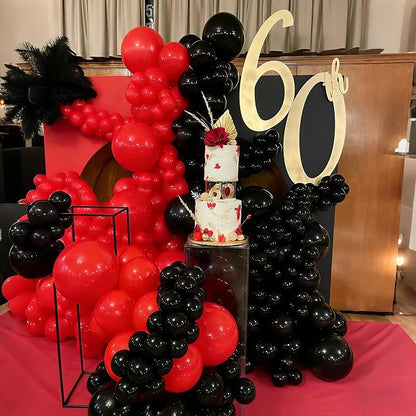 Red and Black Balloon Arch Kit，129Pcs Black and Red Balloons | 4 Sizes Latex - Image 4