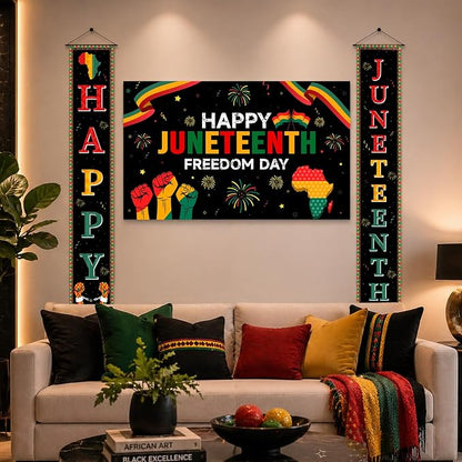 3Pcs Juneteenth Decoration Outdoor Happy Juneteenth Banner, June 19th - Image 7