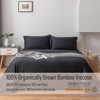 Bella Coterie | Luxury Bamboo Viscose King Size Pillowcase Set | 100% Organically Grown | Ultra Soft | Cooling | 2 Pcs [Black]