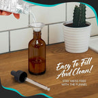 Nevlers 3 Pack Amber Dropper Bottle 4oz Set | Amber Tincture Bottles with Dropper, Shrink Wraps and Funnel | Leakproof Small Oil Bottles for Hair or Eye Dropper Bottle