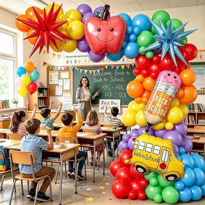 161Pcs Back to School Balloon Arch Kit Rainbow Balloons - Image 4