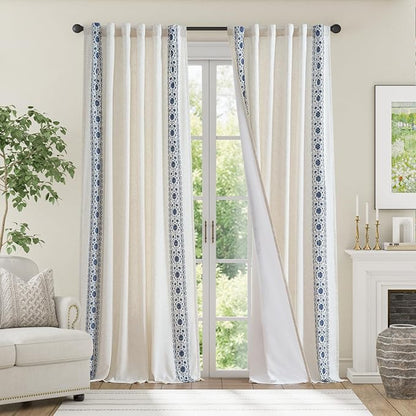 jinchan Floral Linen Curtains - Image 3