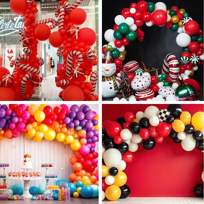 RUBFAC Red Balloons, Different Sizes 105pcs 5/10/12/18 Inches - Image 7