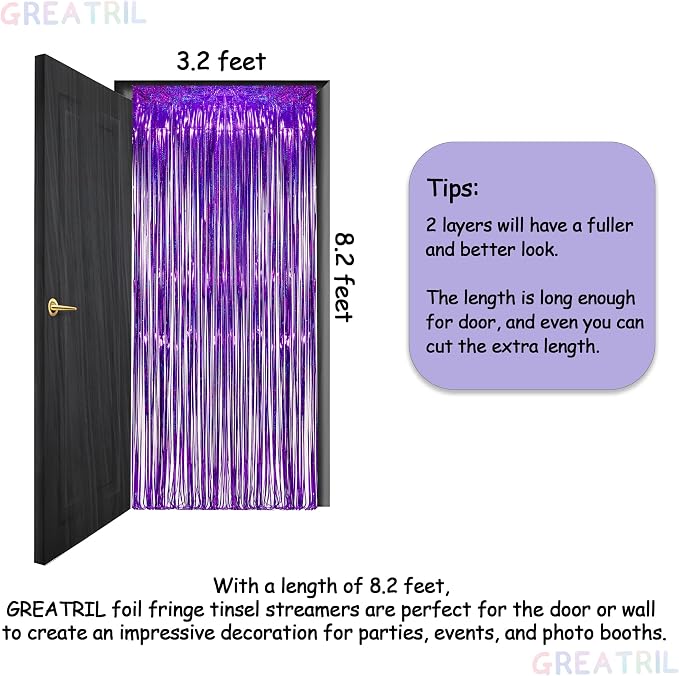 Purple Tinsel Curtain Party Backdrop - Image 6