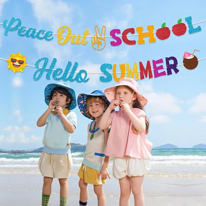 Peace Out School Hello Summer Banner - Image 4