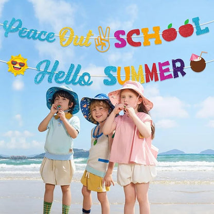 Peace Out School Hello Summer Banner - Image 4