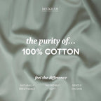Beckham Hotel Collection 100% Cotton Pillow Cases King Size Set of 2, 500TC, Luxury Sateen Pillowcases, Open End, Breathable, Moisture-Wicking, Aqua Gray
