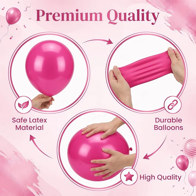 Metallic Chrome Pink Balloon Tower Stand Sticks - Image 4