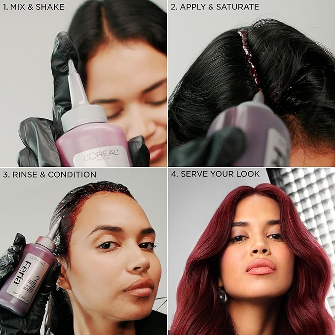 L’Oreal Paris Feria Multi-Faceted Shimmering Permanent Hair Color, High Intensity Hair Dye for 3X Highlights, 10 Jet Black (Blackest Black), 1 Hair Dye Kit