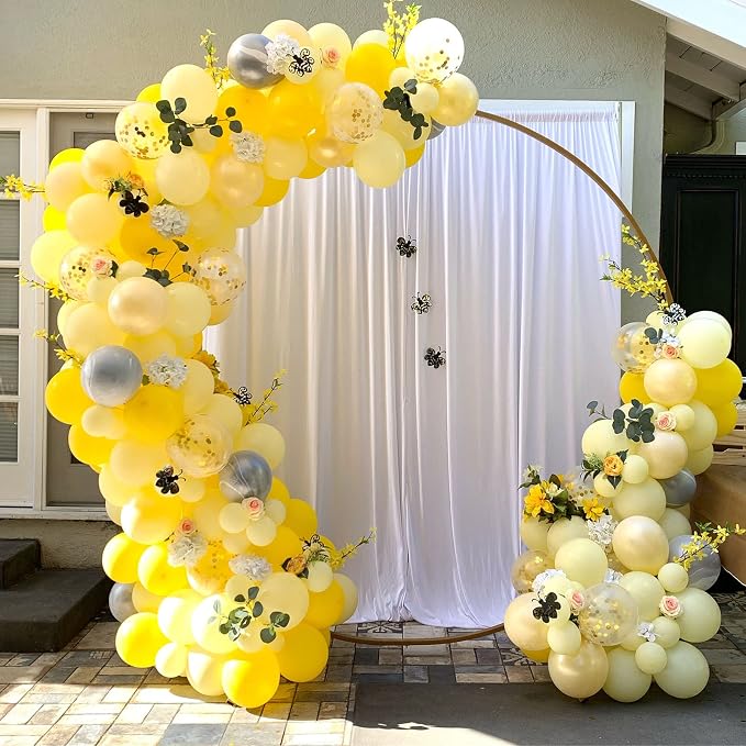 Voircoloria 130pcs Yellow Balloons Garland Arch Kit, 18 12 10 5 Inch | - Image 4