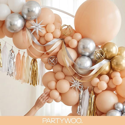 PartyWoo Nude Balloons 140pcs Apricot Boho Fall Color 18 12 10 5 Inch | 18 12 - Image 8