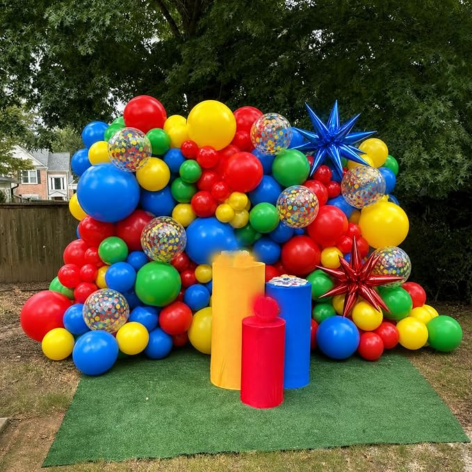 Rainbow Colorful Balloons Arch Kit - Image 7
