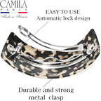 Camila Paris CP3618 French Hair Barrette Clip for Girls for Thick Curly Wavy Long Hair, Strong Hold Grip Hair Clips for Women, Automatic, No Slip Styling Girls Hair Accessories, Handmade in France