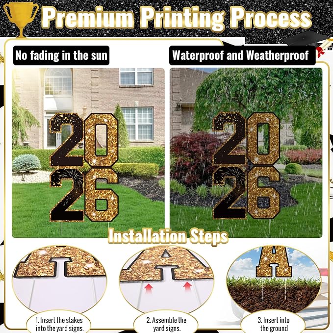 Graduation Yard Signs Class of 2026 Decorations, 2026 Sign - Image 7