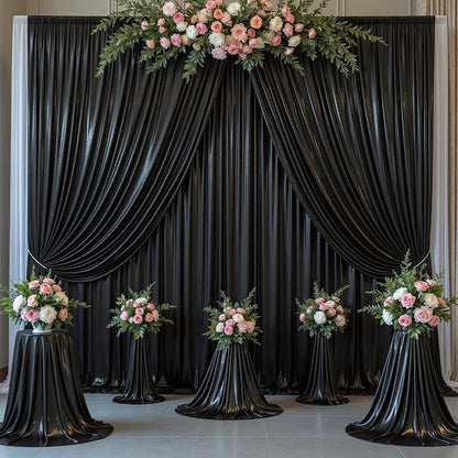 Outpain Thick 30 ft x 10 ft Black Sequin Backdrop Curtain by Outpain