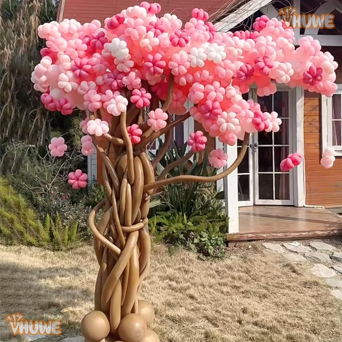 260 Balloons Blush Pink, Thickened 100 Pack Long Balloons Twisting Skinny Magic - Image 6