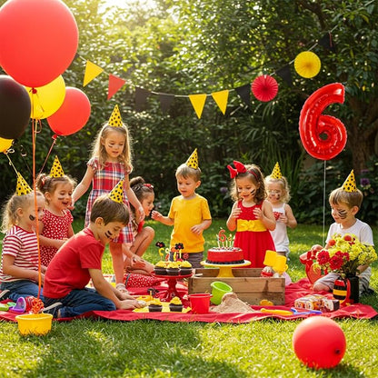 TONIFUL Number Balloon 16 Inch 10 Pcs Fat Red 0-9 Birthday Number Balloons | - Image 3