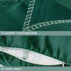 NTBAY Zippered Satin Pillow Cases for Hair and Skin, Luxury Standard Hidden Zipper Pillowcases Set of 2, 20x26 Inches, Dark Green