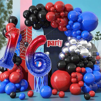 40 Inch Spider Theme Number Foil Balloons, Large Number 16 Balloons - Image 5