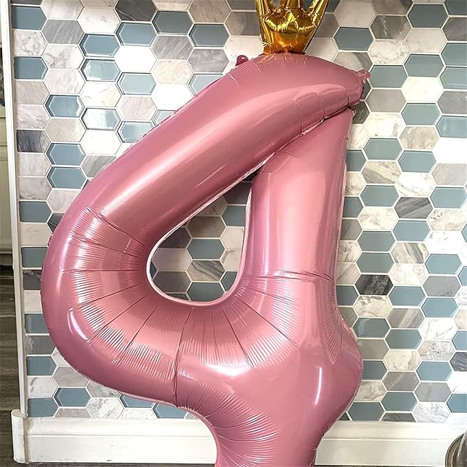 Large Number 6 Balloons, Light Pink 40 Inch Foil Number Balloon - Image 5