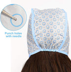 3 Sets Hair Coloring Kit, Includes PVC Hair Coloring Caps with Styling Tools, Disposable Dye Shawl, Gloves, Brushes for Dyeing(Blue)