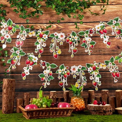 Strawberry Garland Banner Berry First Birthday Decor Strawberry Wildflower - Image 6