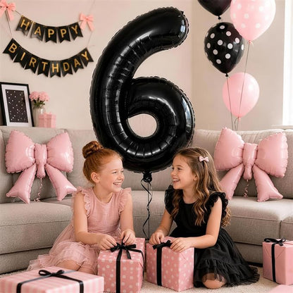 40 Inch Black Number 6 Balloon - Image 3