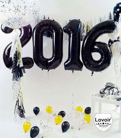Black 16 Number Balloons, 40 Inch Giant Number 16 Balloons Foil Mylar Helium - Image 3