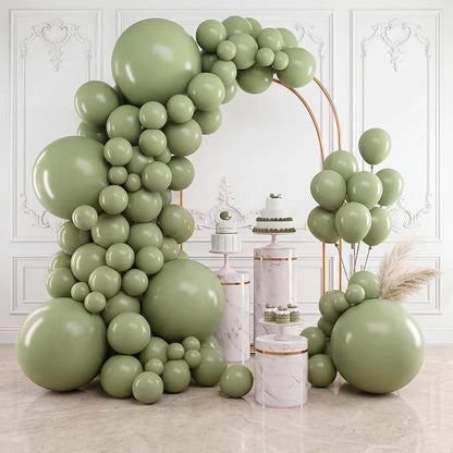 RUBFAC Sage Green Balloons Different Size Green Balloon Arch 154pcs | Olive by RUBFAC