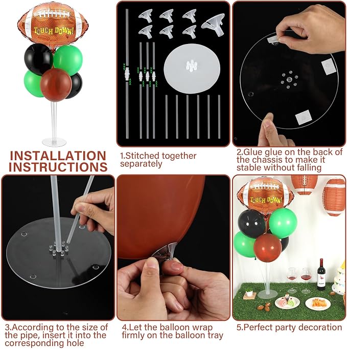4 Sets Football Party Balloons Stand Kit - Image 3