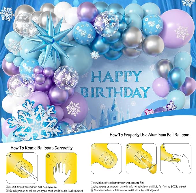 103pcs Winter Wonderland Balloon Garland Arch Kit - Image 6