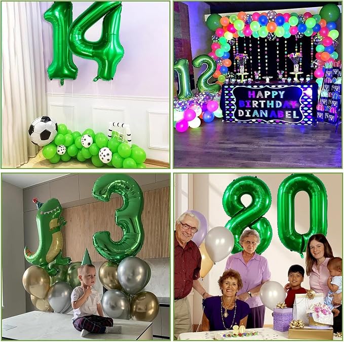 Green Number Balloons, 40 Inch Dark Green Balloon 2.2 Helium Balloon 2nd - Image 6