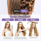 Hair Waver Crimper - TSUYAGLA 1.42 Inch Beach Waves Curling Wand, 2 Barrel Ionic Deep Waver Hair Curler Tool for Women, Anti-Scald Protection, Fast Heating, Dual Voltage, White