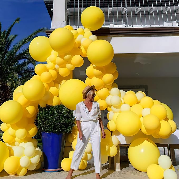 PartyWoo Yellow Balloons 4pcs Yellow Latex Helium Balloons 36 Inch | Birthday - Image 2
