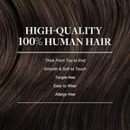 GOO GOO Clip in Hair Extensions Real Human Hair, Remy Human Hair Extensions Clip ins for Women, Natural Human Hair, 22inch 150g 9Pcs, 2A Light Brown