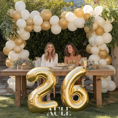 AULE 40 Inch Gold 26 Balloon Number Foil 0-9 Birthday Big Numbers | Birthday - Image 4