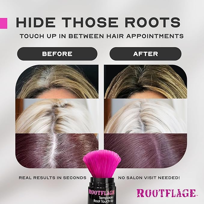 Temporary Hair Color, Fun Colored Hair Powder - Temporary Hair Dye, Root Concealer, Hair Texturizer, Kabuki Applicator with Detail Brush Included (Hello Yellow)
