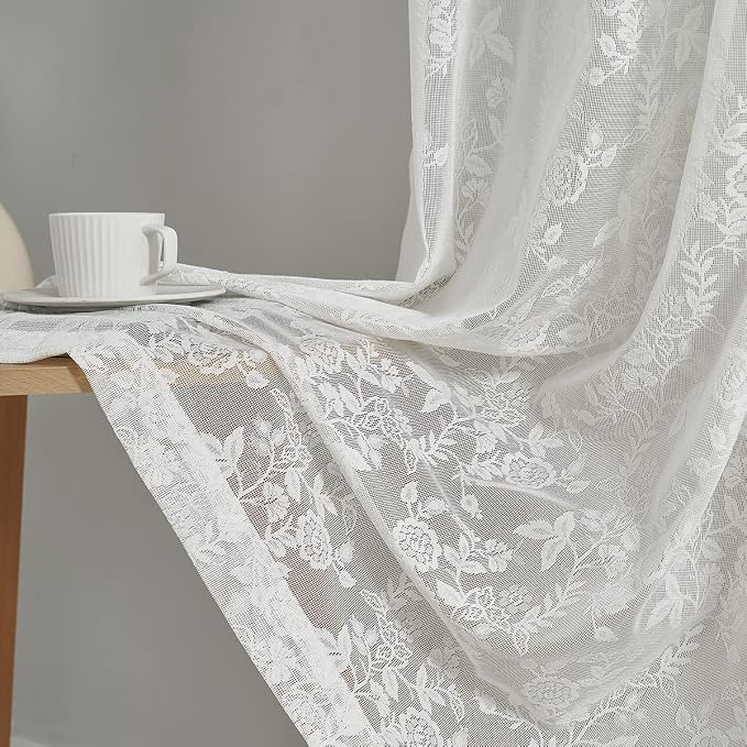 FINECITY Lace Curtains 84 Inches Long - Image 6