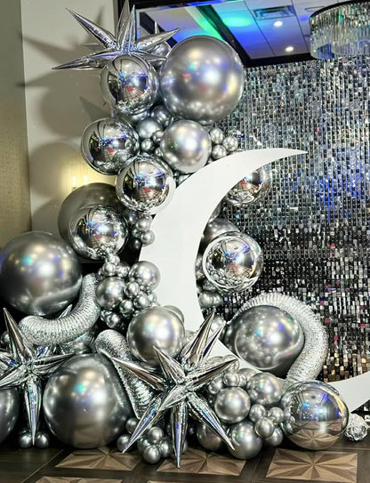 22 Inch Silver Foil Balloons, Metallic Silver New Years Balloon - Image 6
