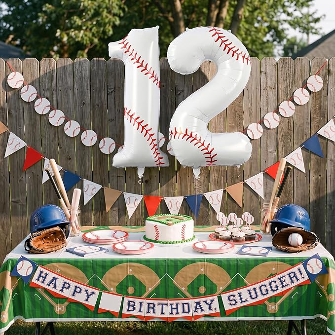 Jenaai Baseball Number 12 Balloons 40 Inch Baseball Theme Birthday Party - Image 5
