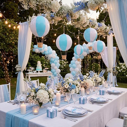 12 Sets Hanging Hot Air Balloon Decoration from Ceiling 12 Inch PVC Lanterns - Image 6