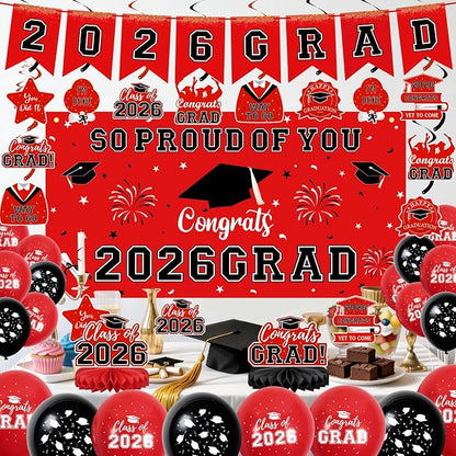 59Pcs Graduation Decorations 2026 Backdrop Balloons Banner Centerpiece Hanging - Image 4