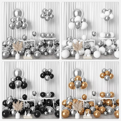Amandir 153pcs Metallic Silver Balloons Arch Garland Kit Different Sizes | 18 - Image 7