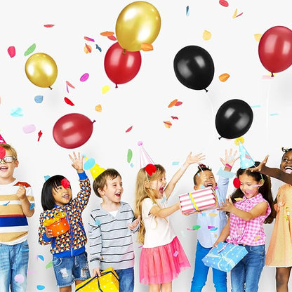 TecUnite 100 Pcs Red Black Gold Latex Balloons 5 Inch Colorful Round Balloons - Image 4