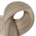 Full Shine Invisible Tape in Hair Extensions Color 18 Ash Blonde Highlight 613 Blonde Tape in Real Human Hair Extensions 20Inch Seamless Straight Remy Silky Skin Weft 20 Pcs 50 Grams Add Length