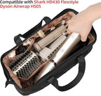 NISHEL Hair Tools Travel Carrying Bag, Portable Hair Air Wrap Dryer Case, Hair Dryer/Curling Iron/Airstraight Attachment Organizer, Black
