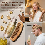 Leave-In Hair Oil – Lightweight Hydration with Jojoba & Argan Oils, Sandalwood & Bergamot Aroma, Smooth Shine & Frizz Control for Fine to Frizz-Prone Hair, 3.4 fl oz / 100 ml