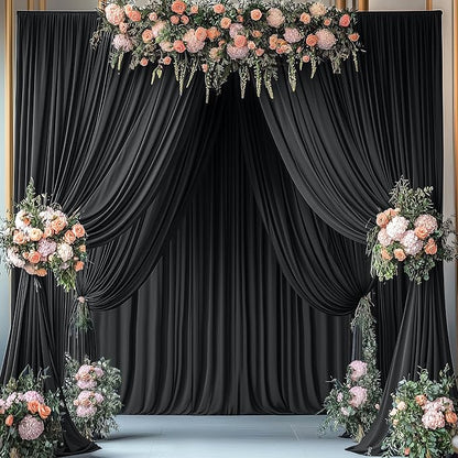 Wrinkle Free Black Backdrop Curtains - Image 5